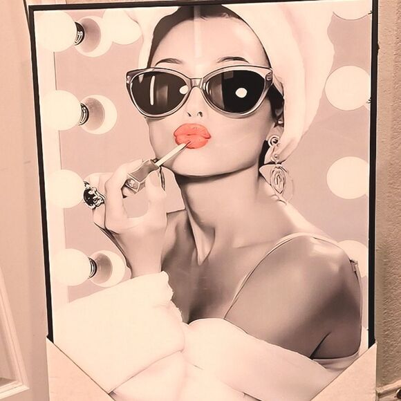At Home Audrey Hepburn Red Lipstick Framed Wall Decor - Picture 3 of 6